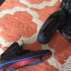 Black red and blue men shoes